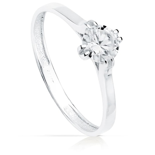 [P19335-OB] 18K SOLITARIO ORO BLANCO CIRCONITA 5 MM