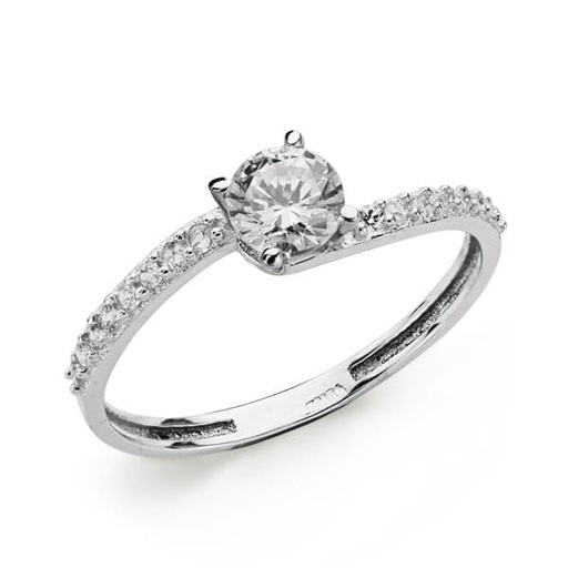 [P19337-OB] 18K SOLITARIO ORO BLANCO CIRCONITAS 5 MM