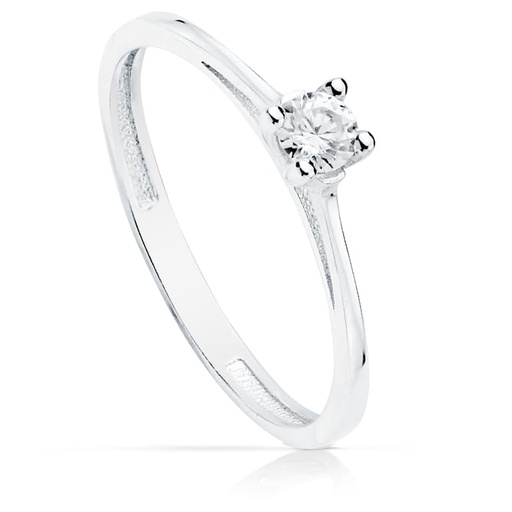 [P19348-OB] 18K SOLITARIO ORO BLANCO CIRCONITA 3.5 MM