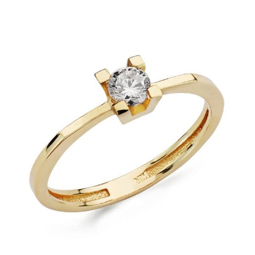 [P19350-OA] 18K SOLITARIO ORO AMARILLO CIRCONITA 3.5 MM