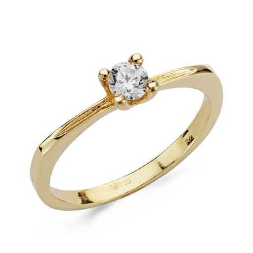 [P19351-OA] 18K SOLITARIO ORO AMARILLO CIRCONITA 3 MM