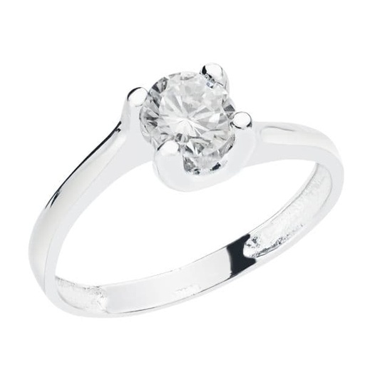 [P19396-OB] 18K SOLITARIO ORO BLANCO CIRCONITA 5.5 MM GARRAS