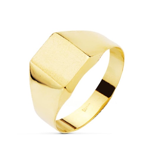 [P19406] 18K SELLO CADETE LISO HUECO 10X8 MM