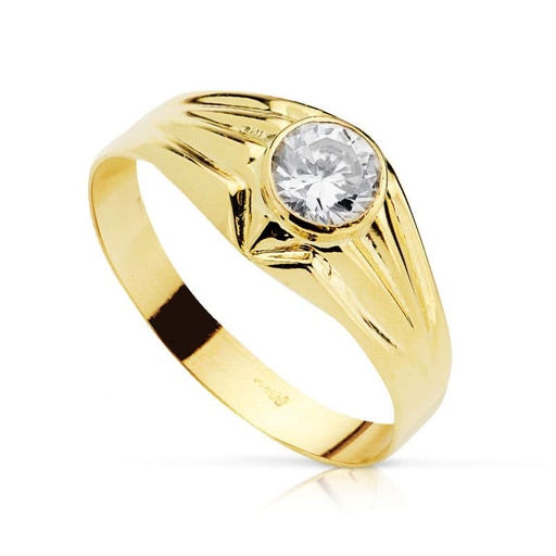 [P19408-OA] 18K SOLITARIO CADETE ORO AMARILLO 5 MM