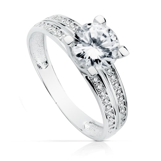[P19413-OB] 18K SOLITARIO 7 MM ORO BLANCO CIRCONITAS
