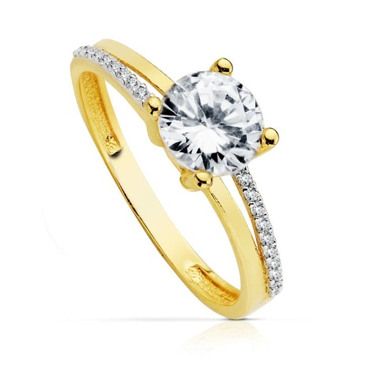 [P19414-OA] 18K SOLITARIO 7 MM ORO BICOLOR CIRCONITAS