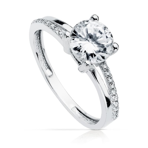 [P19414-OB] 18K SOLITARIO 7 MM ORO BLANCO CIRCONITAS