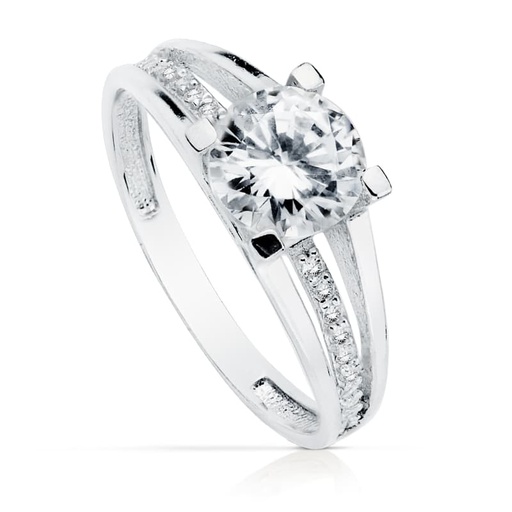 [P19415-OB] 18K SOLITARIO 7 MM ORO BLANCO CIRCONITAS