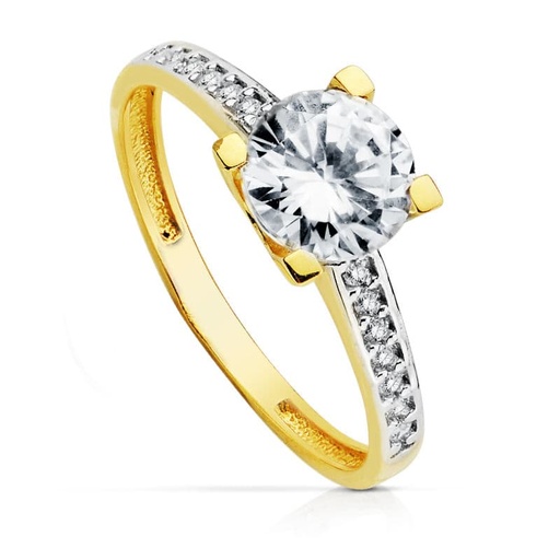 [P19416-OA] 18K SOLITARIO 7 MM ORO BICOLOR CIRCONITAS