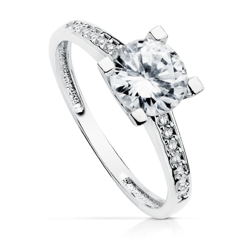[P19416-OB] 18K SOLITARIO 7 MM ORO BLANCO CIRCONITAS