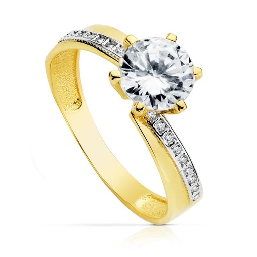 [P19417-OA] 18K SOLITARIO 7 MM ORO BICOLOR CIRCONITAS