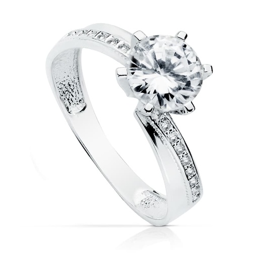 [P19417-OB] 18K SOLITARIO 7 MM ORO BLANCO CIRCONITAS