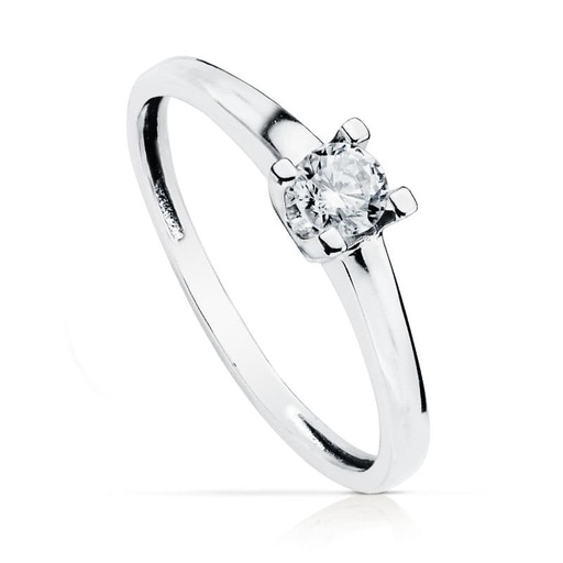 [P19423-OB] 18K SOLITARIO ORO BLANCO 4 MM