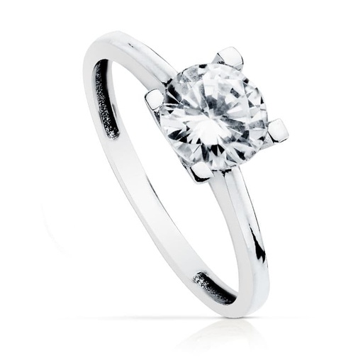 [P19427-OB] 18K SOLITARIO ORO BLANCO 7 MM