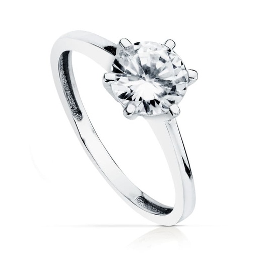 [P19428-OB] 18K SOLITARIO ORO BLANCO 7 MM