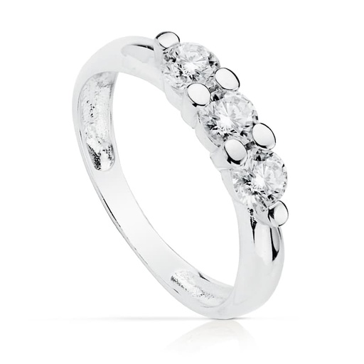 [P19432-OB] 18K SOLITARIO TRES CIRCONITAS 4 MM ORO BLANCO