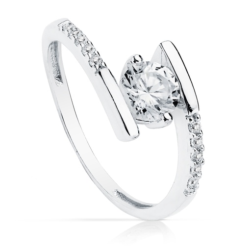 [P19462-OB] 18K SOLITARIO ORO BLANCO CIRCONITA 5.5 MM
