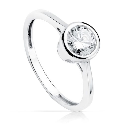 [P19464-OB] 18K SOLITARIO ORO BLANCO CIRCONITA 5.5 MM