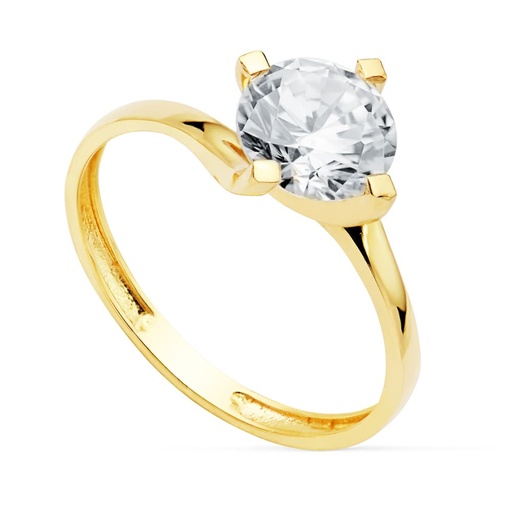 [P19499-OA] 18K SOLITARIO ORO AMARILLO CIRCONITA 7 MM