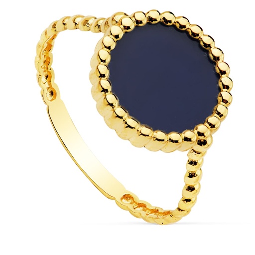 [P19512-LAPI] 18K SORTIJA GALLONES LAPIZLAZULI 10 MM