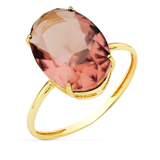 [P19515-AL] 18K SORTIJA ORO AMARILLO PIEDRA OVAL 14X10 MM COLOR ALEJANDRITA