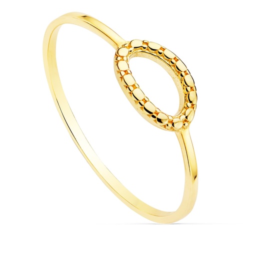 [P19522-OA] 18K SORTIJA ORO AMARILLO LISA MOTIVO OVAL 8X5 MM