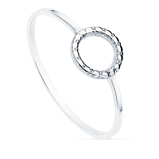 [P19523-OB] 18K SORTIJA ORO BLANCO LISA MOTIVO REDONDO 7.5 MM