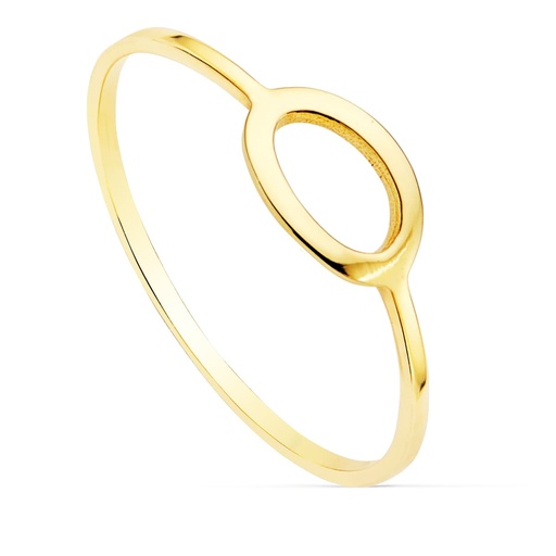[P19524-OA] 18K SORTIJA ORO AMARILLO LISA MOTIVO OVAL 8X5 MM