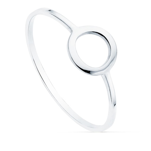 [P19525-OB] 18K SORTIJA ORO BLANCO LISA MOTIVO REDONDO 7.5 MM