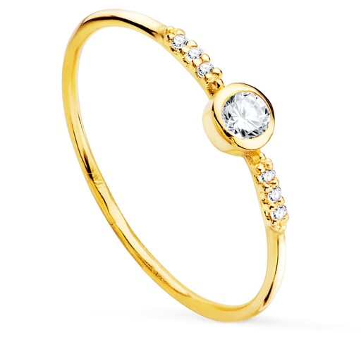 [P19574-OATB] 18K SOLITARIO ORO AMARILLO CUERPO RED.1MM TOPACIOS BLANCOS NATURALES 0.1683 CTS.