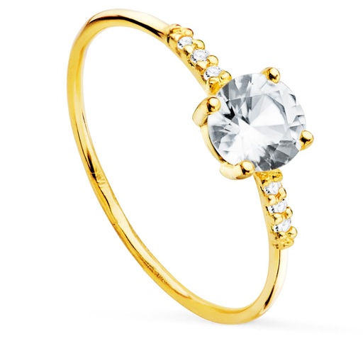 [P19575-OATB] 18K SOLITARIO ORO AMARILLO CUERPO RED.1 MM TOPACIOS BLANCOS NATURALES 0.5436 CTS