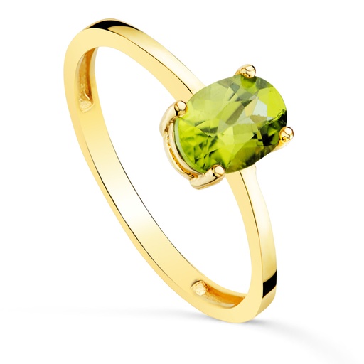 [P19626-OAOL] 18K SORTIJA ORO AMARILLO GARRAS PIEDRA OLIVINA 7 X 5MM ANCHO CUERPO 2MM