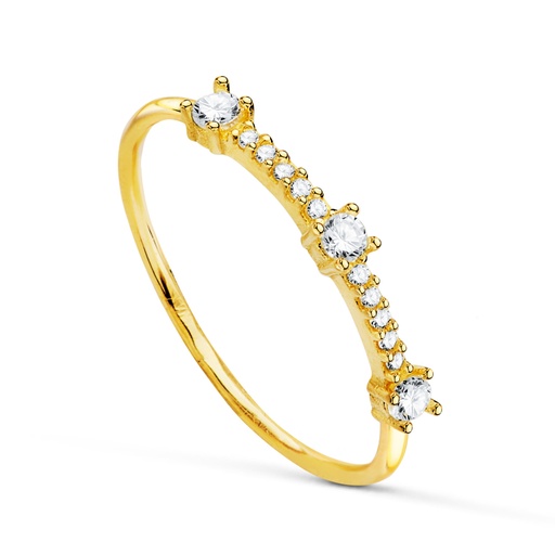 [P19643] 18K SORTIJA ORO AMARILLO CON CIRCONTIAS EN GARRAS. ANCHO CUERPO: 2MM