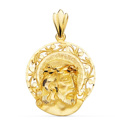 [P20000021] 18K CABEZA CRISTO AUREOLA 29X27 MM