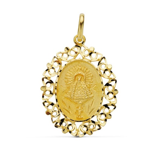 [P20000200] 18K MEDALLA VIRGEN DEL PILAR ORLA 30X22 MM