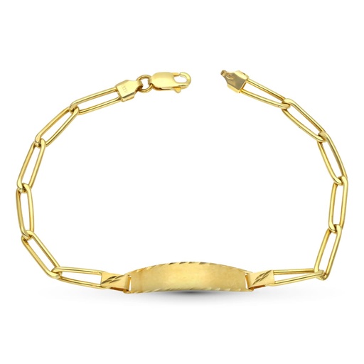 [P20000226] 18K ESCLAVA ORO AMARILLO HUECA 18.5 CM 4 MM
