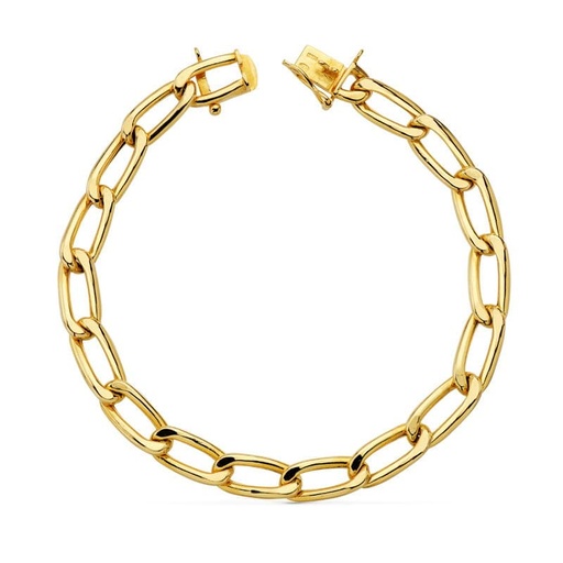 [P20000299] 18K PULSERA ORO AMARILLO BILBAO HUECA 22 CM