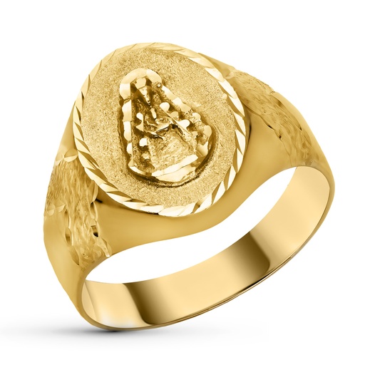 [P20000423] 18K SELLO ORO AMARILLO VIRGEN DEL ROCIO OVAL HUECO
