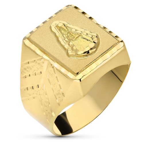 [P20000424] 18K SELLO ORO AMARILLO VIRGEN DEL ROCIO HUECO