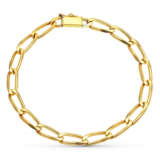 [P20000998] 18K PULSERA ORO AMARILLO BILBAO MACIZA 19 CMTS 5 MM