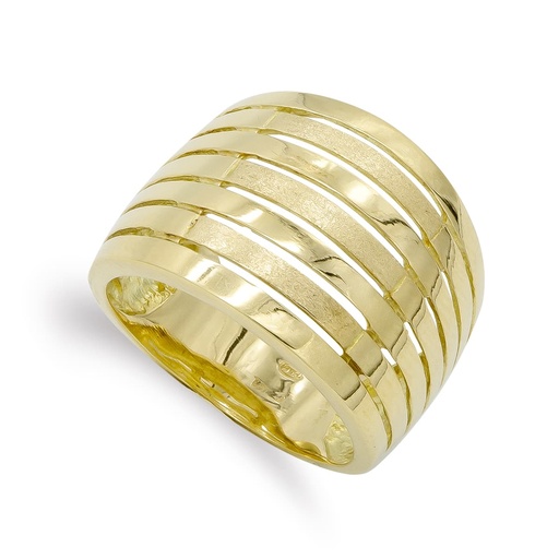 [P20012-2] 18K SORTIJA ORO AMARILLO MATE Y BRILLO