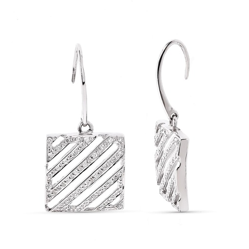 [P20085-1] 18K PENDIENTES ORO BLANCO CON CIRCONITA