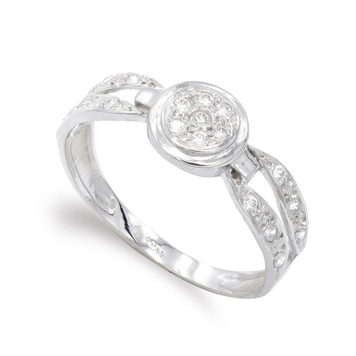 [P20112-2] 18K SORTIJA ORO BLANCO CIRCONITAS