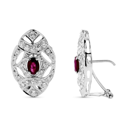 [P20162-1] 18K PENDIENTES PIEDRA FINA 24X14 MM