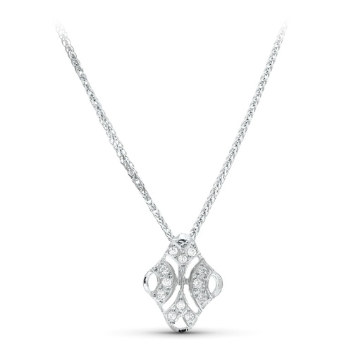 [P20166-3] 18K GARGANTILLA ORO BLANCO 45CM JUEGO NOVIA 15X11 MM CIERRE MOSQUETON