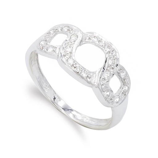 [P20210-2] 18K SORTIJA ORO BLANCO Y CIRCONITAS