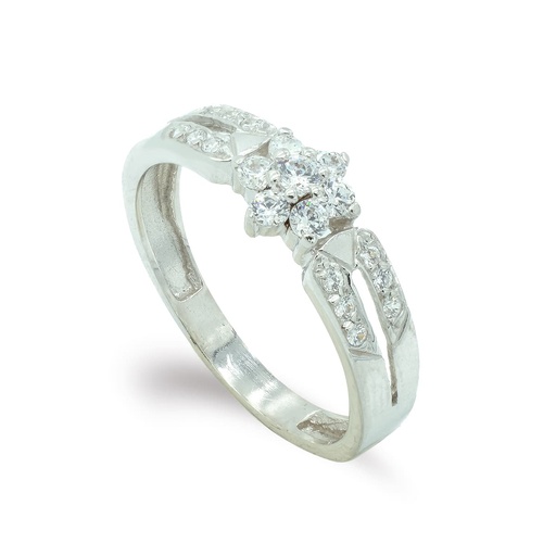 [P20227-2] 18K SORTIJA ORO BLANCO CIRCONITAS