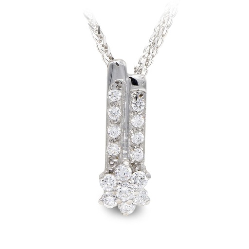 [P20228-3] 18K GARGANTILLA ORO BLANCO Y CIRCONITAS