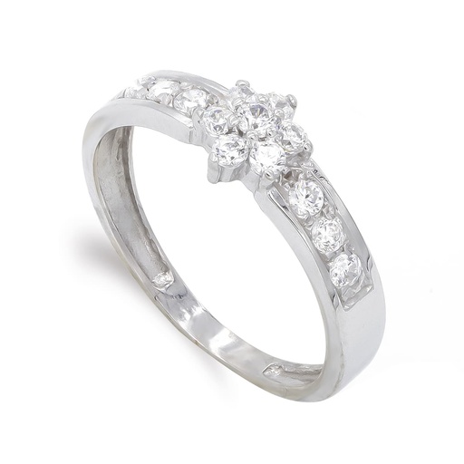 [P20229-2] 18K SORTIJA ORO BLANCO CIRCONITAS
