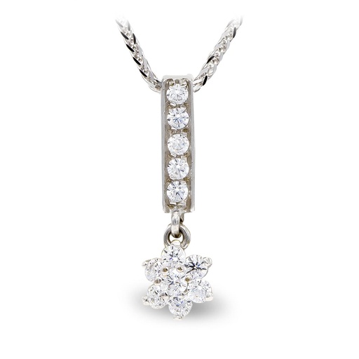 [P20229-3] 18K GARGANTILLA ORO BLANCO CIRCONITAS